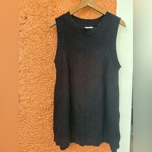 Sonoma Women's Plus Size 1X Black Sleeveless Tank Sweater Basic Holiday